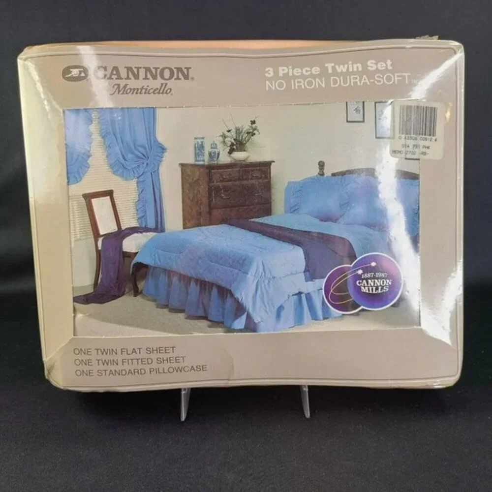 Cannon Monticello Twin Sheet Set Peach Color Cottagecore‎ 3 Piece Blend Vtg New